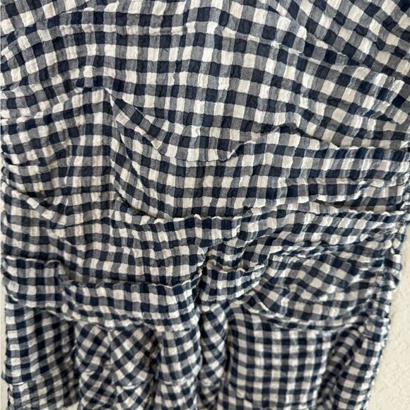 Veronica Beard Campbell Navy and White Gingham Ruched Dress Size 8 - Picture 9 of 13